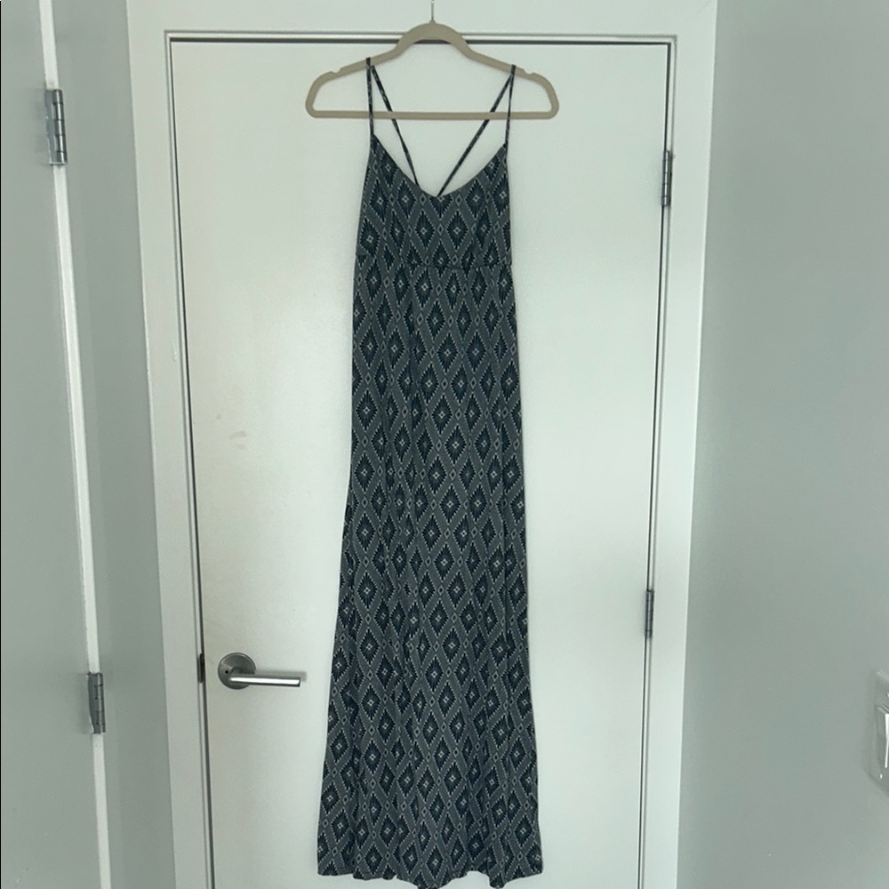 O'Neill Blue and White Sleeveless Sundress Maxi